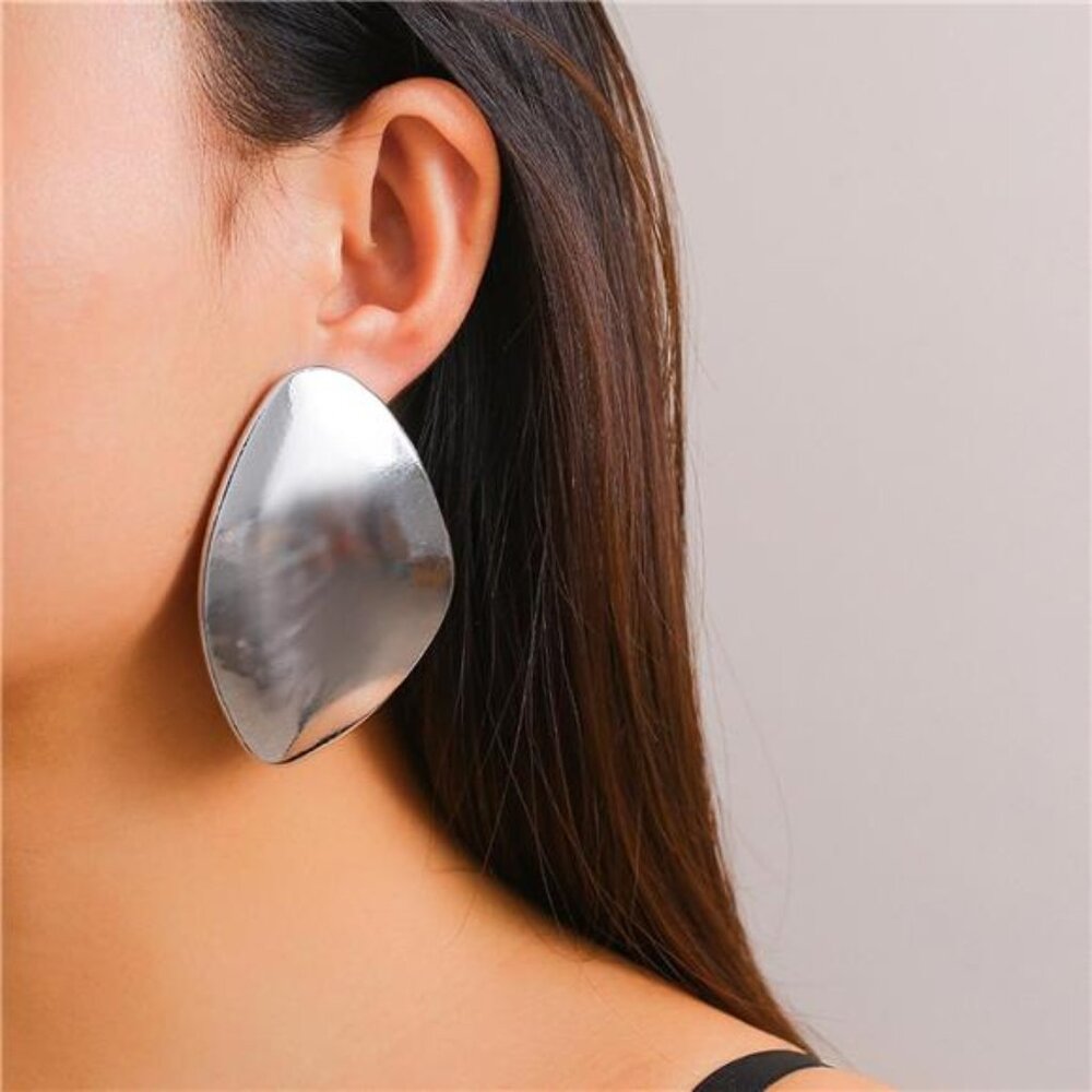 Large Geometric Statement Earrings | Minimalist A… - image 3